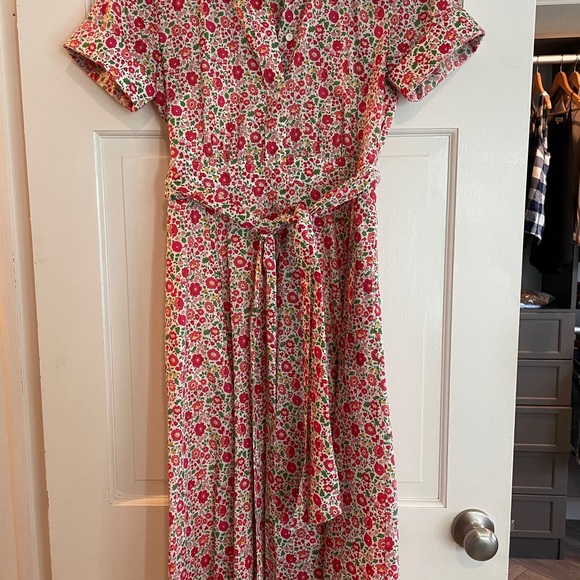 J.Crew Liberty floral Belted Midi Dress size 2P - Picture 4 of 8